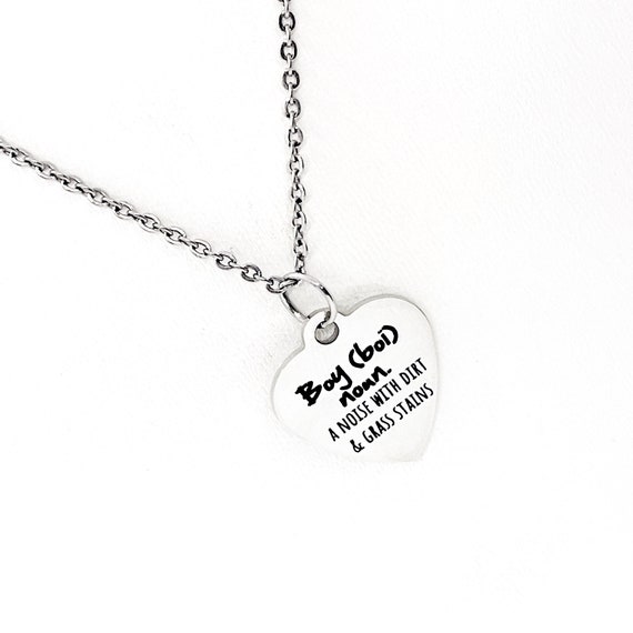 Mom Gift, Boy A Noise With Dirt And Grass Stains Necklace, New Baby Gift, Baby Shower Gift, Gender Reveal Gift, Wife Gift, Birth Gift