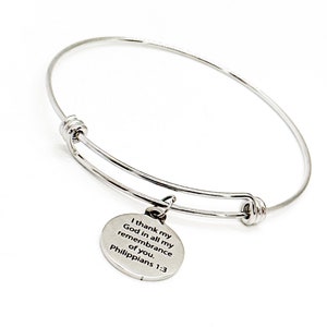 Dank God voor je bedelarmband, vrouw cadeau, moeder cadeau, Filippenzen 1 3, Womens Group, Bijbelstudie, gebedspartner, cadeau voor haar, dochter