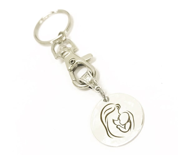 Mother And Child Keychain, New Mom Gift, New Mother Gift, Mother And Child Gift, Gift For Daughter With Child, Mother's Love Keychain Gift