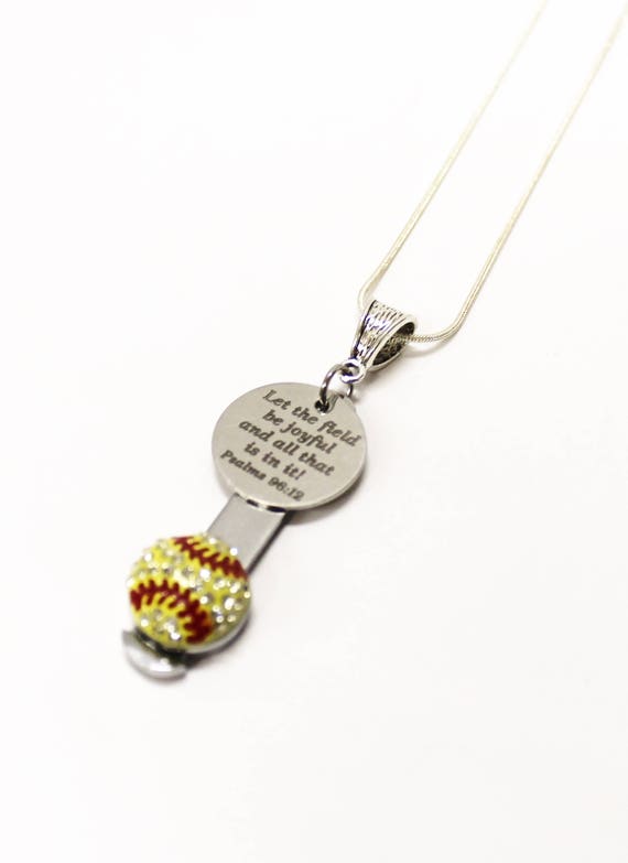 Softball necklace with bible best sale verse