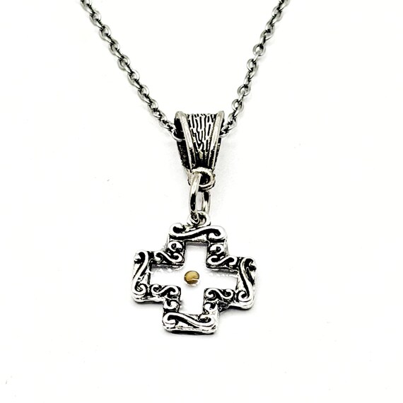 Mustard Seed Open Cross Necklace