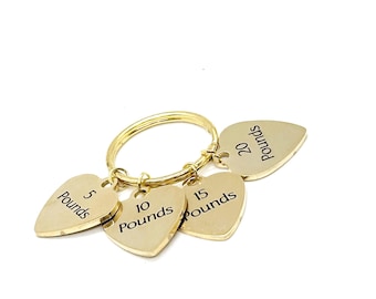 Goldtone Weight Loss Tracker Keychain, Weight Loss Celebration Key Chain, Weight Loss Goals, Celebration Gifts, Gift For Her, Pounds Lost