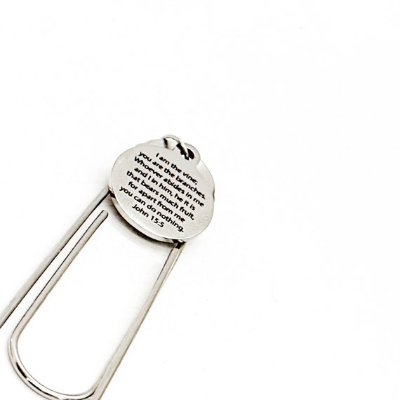 I Am The Vine You Are The Branches Charm Bookmark, John 15 5, Bible Bookmark, Pastor Gift, Christian Bookmark, Faith Gift, Bible Study Gift