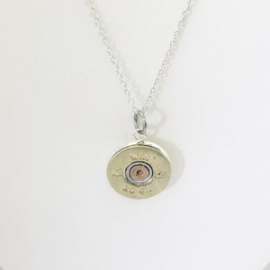 Collar de cartucho de escopeta, colgante de calibre 20, colgante de cartucho de escopeta, joyería de cartucho de escopeta, joyería deportiva de tiro, regalo de joyería de tiro imagen 4