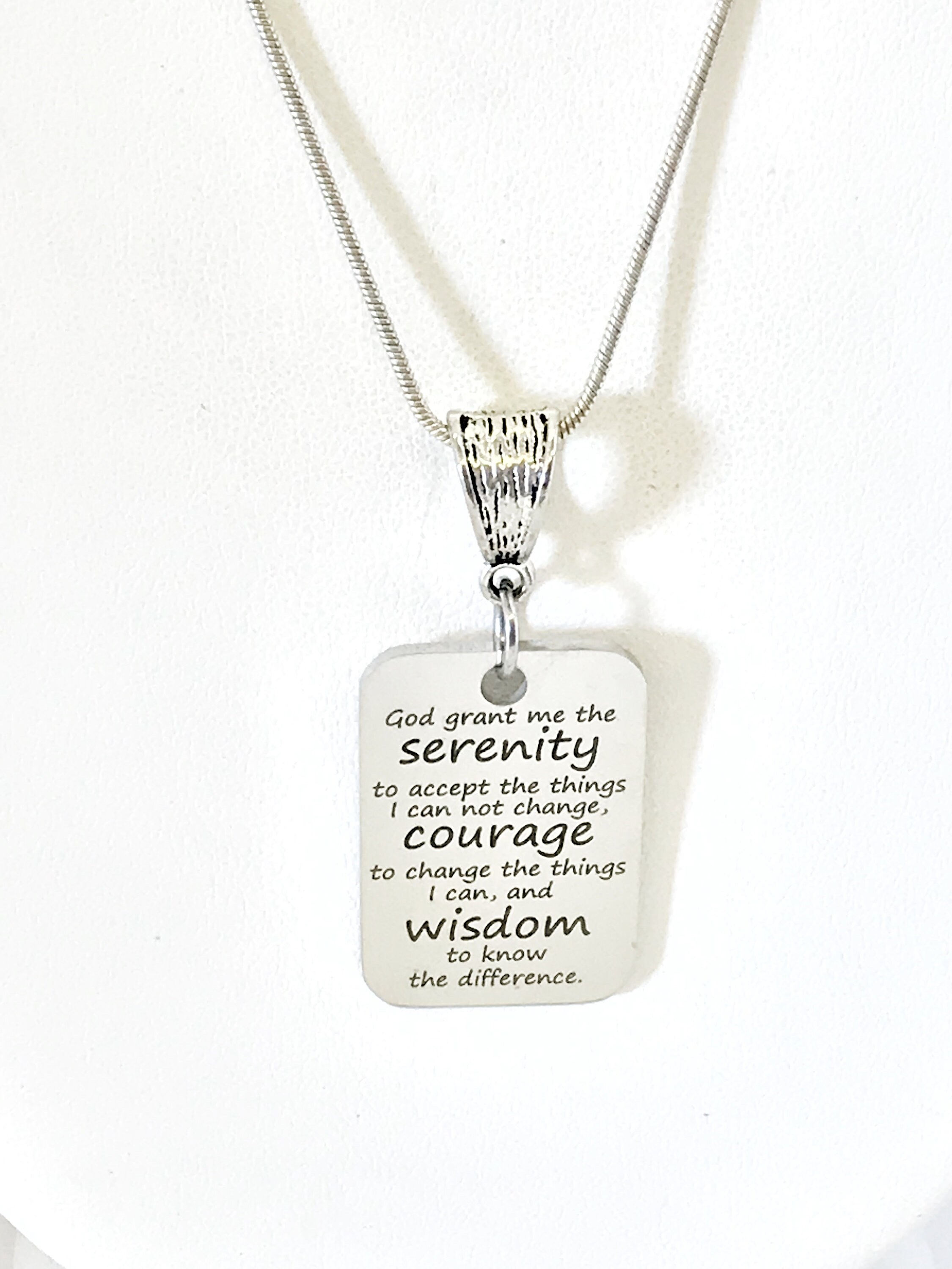 Serenity Prayer Necklace, Recovery Gift, Serenity Prayer Gift, Serenity ...