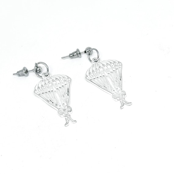 Parachutist Earrings Skydiver Dangle Earrings Adventure Jewelry Gift Freefall Statement Earrings Quirky Handmade Gift Gift For Her Friend