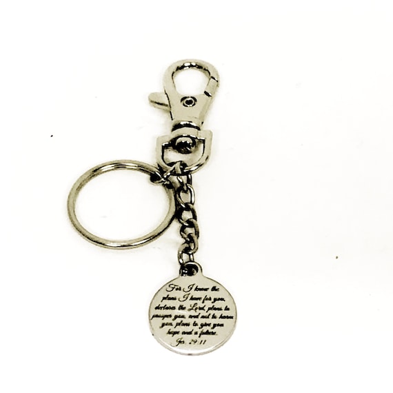 Bible Verse Gifts, For I Know The Plans I Have For Your Keychain, Jer 29 11 Religious Keychain Clip, Christianity Gift, Religious Gift