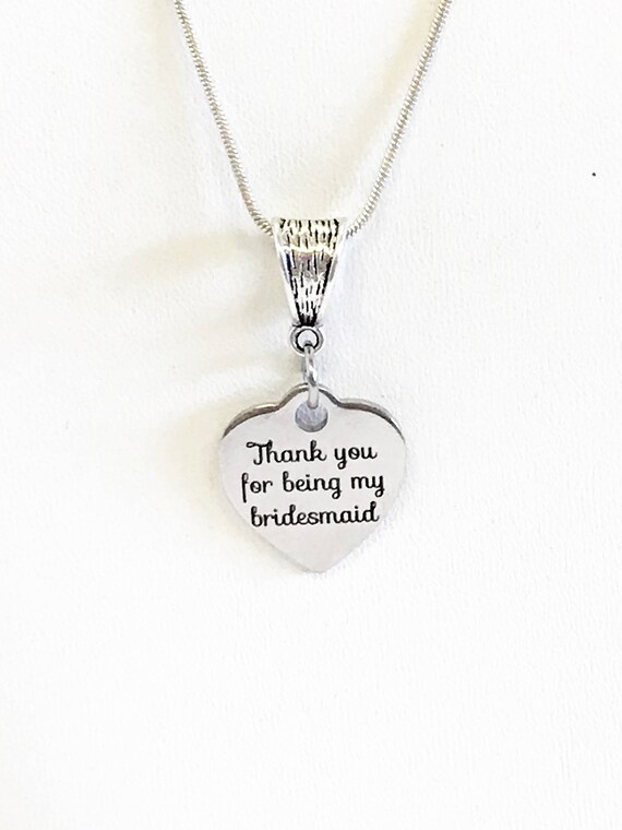 Thank You For Being My Bridesmaid Necklace, Bridesmaid Gifts, Bridesmaid Jewelry, Wedding Party Gifts For Her, Bridesmaid Wedding Jewelry