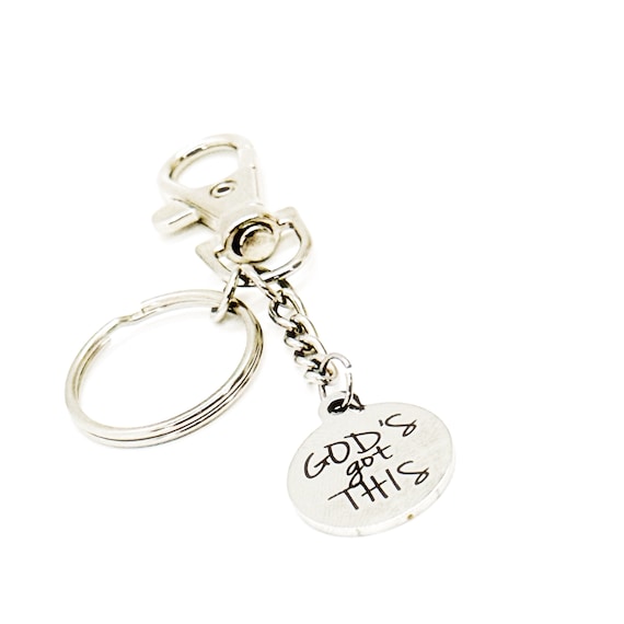 God’s Got This Charm Keychain, Clip On Keychain, Faith Gift, Christian Encouragement, Daughter Gift, Son Gift, Tough Times Gift