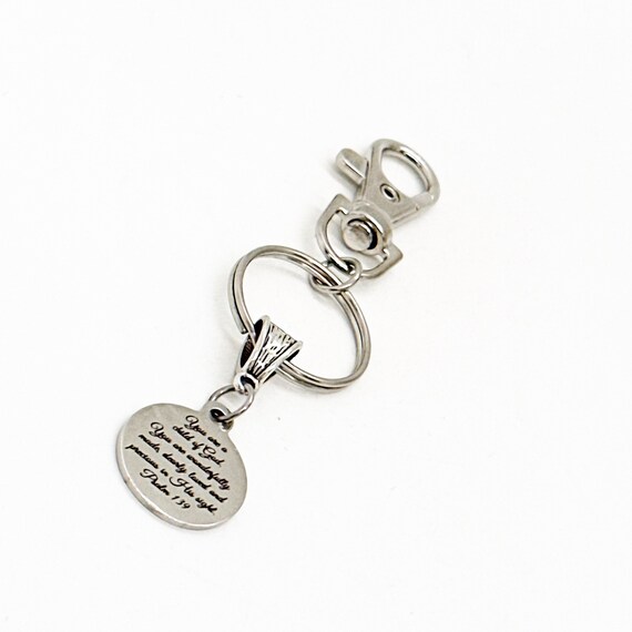 You Are A Child Of God Psalm 139 Charm Clip On Keychain, Baptism Gift, Salvation Gift, You Are Precious, You Are Loved, Daughter Gift