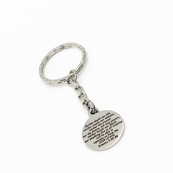 Scripture Gifts, Nothing Separates Us From The Love Of God Keychain, Romans 8 38 39, Scripture Quote, Bible Verse Quote, Bible Verse Gift