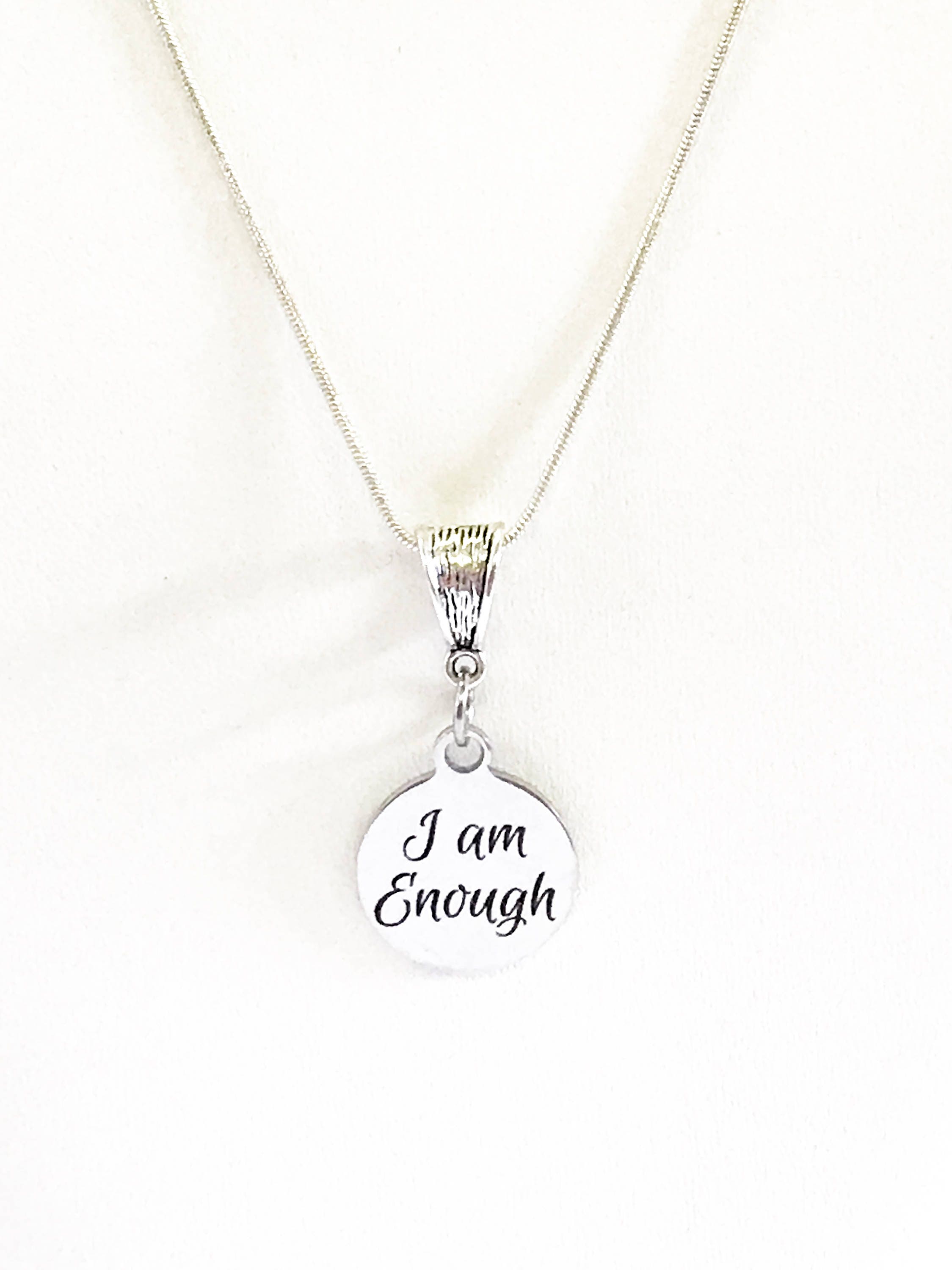 I am enough Necklace, I am Worthy necklace, Self Love Necklace, Anxiety  Depression Motivation Necklace, Positive Affirmation - Etsy Portugal