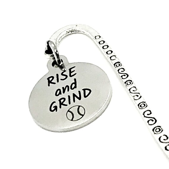 Bookmark Gift, Rise And Grind Bookmark, Baseball Bookmark, Student Athlete Gift, Basball Player Gift, Baseball Charm Bookmark