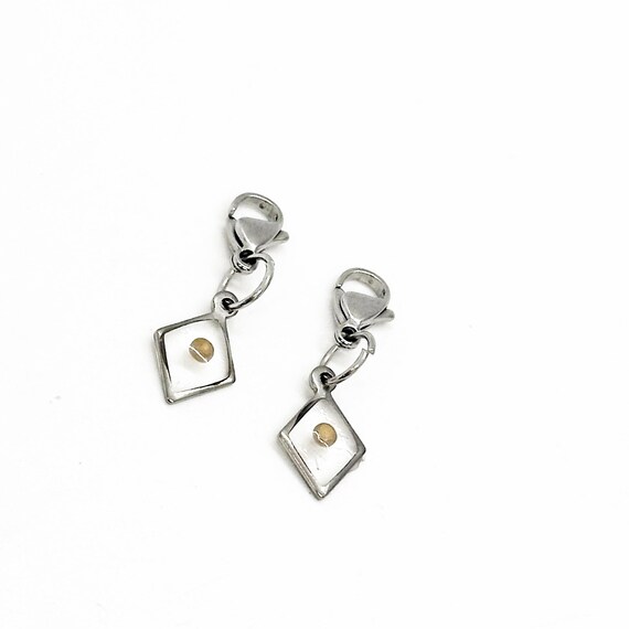 Clip On Mustard Seed Charm, Faith Is Most Precious, Diamond Shaped Charm Faith Gift, Matthew 17 20,  Christian Gift, Single Charm or Set