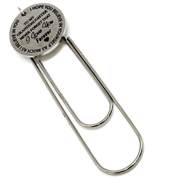 To My Granddaughter Charm Bookmark, Never Forget I Love You Forever, Believe In Yourself As Much As I Believe In You, Gift For Her