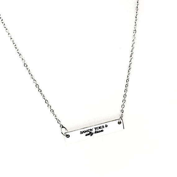 Sandy Toes and Salty Kisses Connector Charm Necklace, Beach Trip Gift, Romantic Getaway Gift, Honeymoon Gift, Wife Gift, Girlfriend Gift