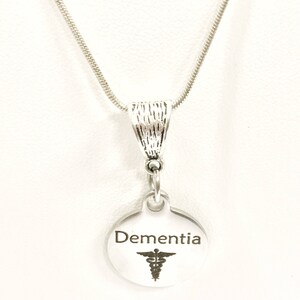 Dementia Necklace, Dementia Medical Condition Necklace, Dementia Awareness Engraved Pendant Necklace, Medical ID Jewelry, Dementia Jewelry image 6