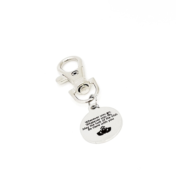Irish Blessing Charm, Luck Of The Irish, Keychain Charm, Clip On Charm, Bag Charm, Irish Blessing Quote, Moving Gift, Going Away Gift