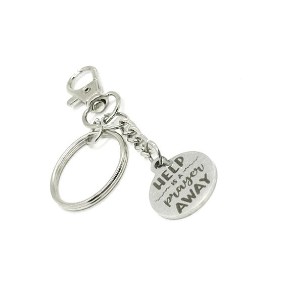 Help Is Just A Prayer Away Clip On Charm Keychain, Believer Gift, Faith Gift, Prayer Partner, Baptism Gift, Church Member, Spirituality Gift