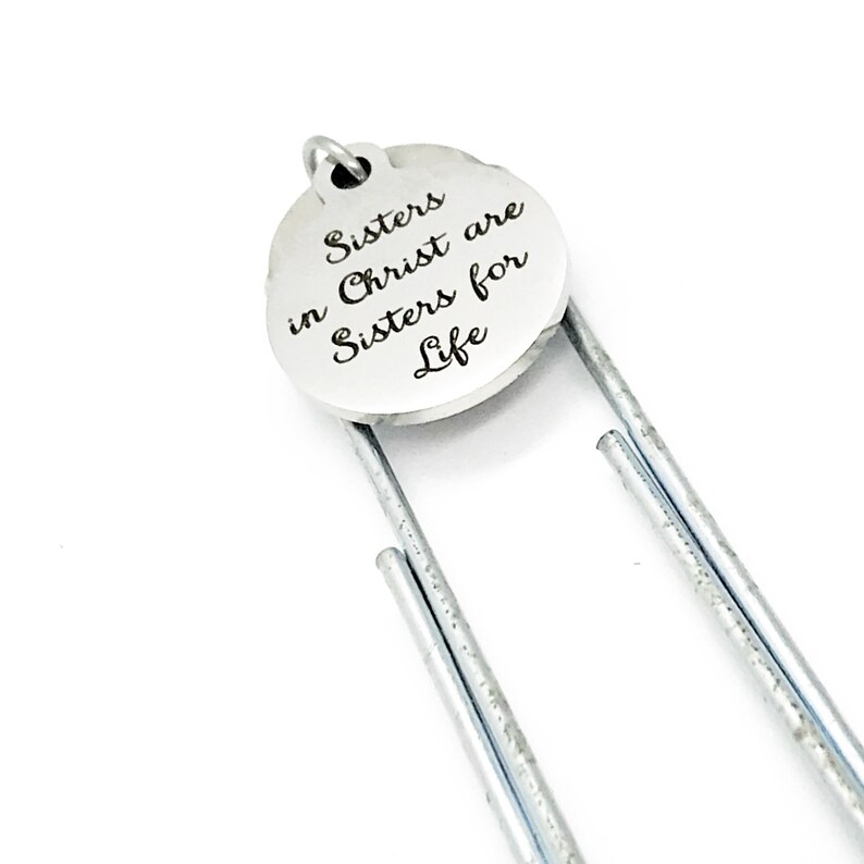 Bible Bookmark, Sisters In Christ Are Sisters For Life Bookmark, Charm Bookmark, Sunday School Gift, Baptism Gift, Bible Study Group Gift image 4
