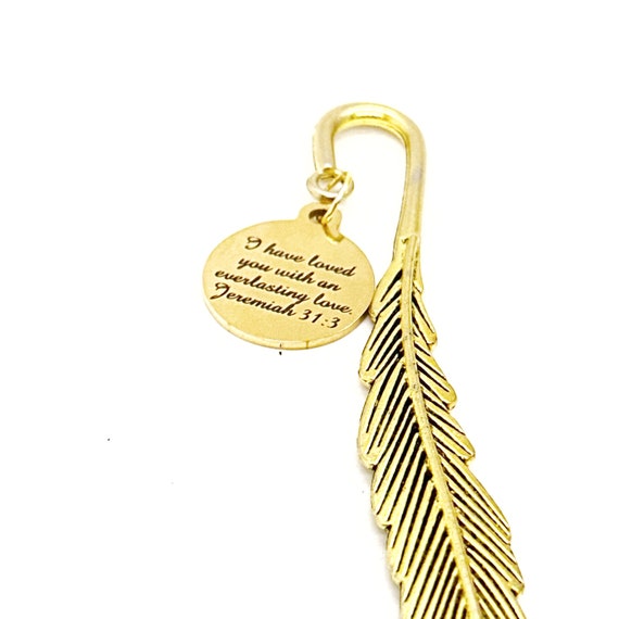 I Have Loved You With An Everlasting Love Jeremiah 31 3 Charm Bookmark, Faith Gift, Bible Bookmark, Baptism Christian Gift, Bible Study