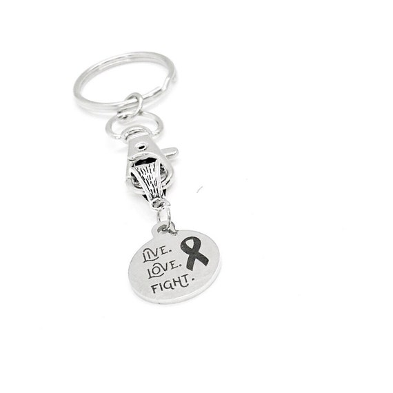 Live Love Fight Cancer Awareness Charm Keychain, Cancer Treatment Gift, Fighting Cancer, Cancer Diagnosis, Living With Cancer, Sympathy Gift