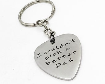 Dad Gift, Dad Keychain, I Couldn’t Pick A Better Dad, Guitar Pick Keychain, Gift For Him, Gift For New Dad, Gift For Dad