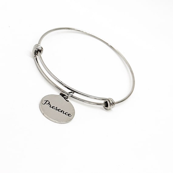 Affirmation Jewelry, Presence Charm Bracelet, Affirming Words Gifts, Key Words, Gift For Her, Presence Reminder, Be Present, Gift For Me