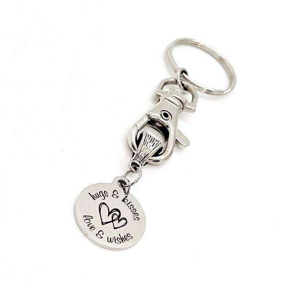Love Gift, Hugs And Kisses, Love And Wishes Keychain, Everyday Valentine Gift, Always Valentine, Anniversary Gift, Charm Keychain