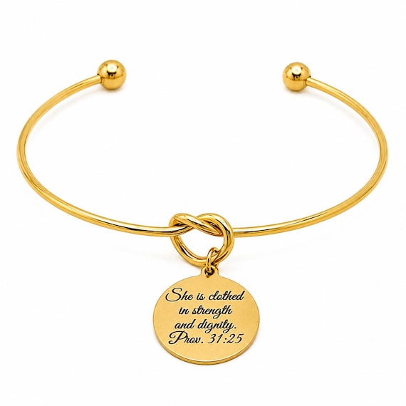 She Is Clothed In Strength Goldtone Bracelet