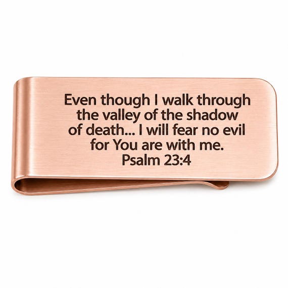 Psalm 23 4 Rosegold Stainless Money Clip
