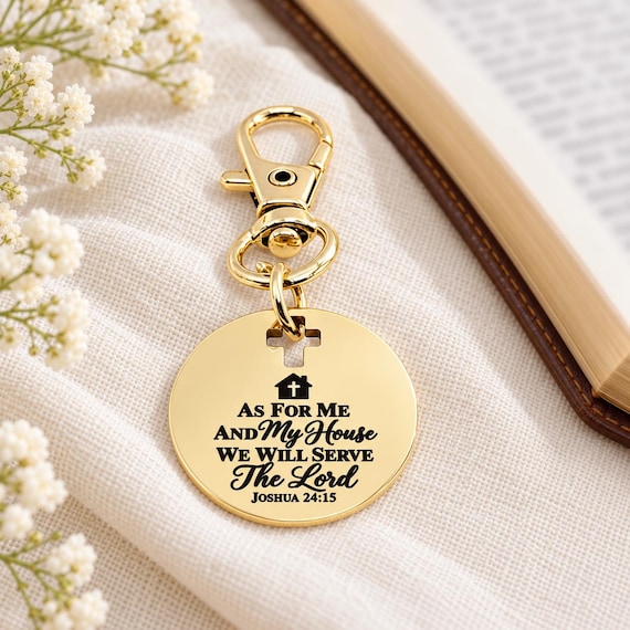 My House Will Serve The Lord Goldtone Charm