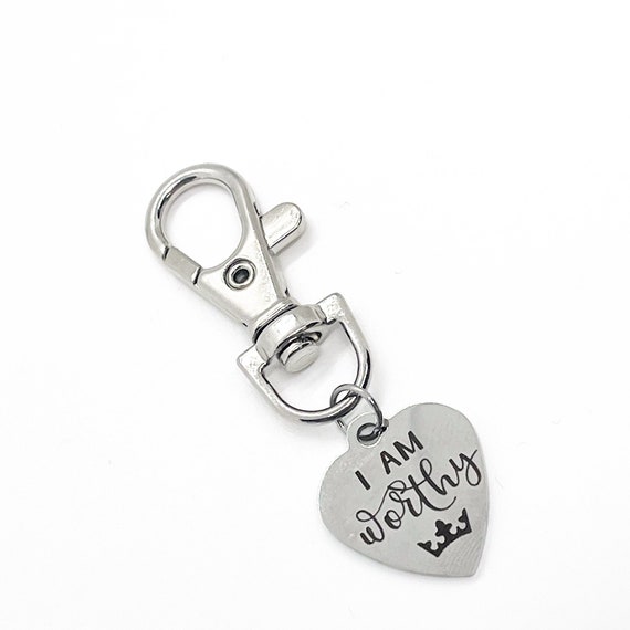 Affirmation Gift, I Am Worthy Clip On Charm, Daughter Gift, Granddaughter Gift, Love Gift, Wife Gift, Son Gift, Love Reminder, Gift For Him