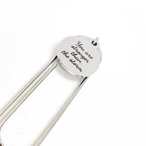 Motivational Gift, You Are Stronger Than The Storm Bookmark, Encouragement Gift, Charm Bookmark, Tough Times Gift, You Are Strong