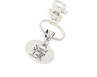 Frälst genom tro Efesierbrevet 2 8 Charm Clip On Nyckelring, Dopgåva, Konfirmationsgåva, Frälsningsgåva, Av Nåd, Skriftgåva