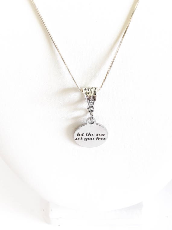 Beach Lover Gift, Let The Sea Set You Free Necklace, Beach Trip Necklace, Sea Gift For Her, Girls Getaway Trip Gift, Beach Lover Necklace