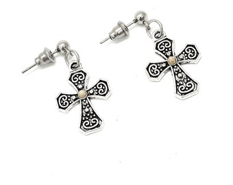 Glaubensgeschenke, Senfkorn-Kreuz-Ohrringe, Senfkorn-Schmuck, Matthäus 17,20, Senfkorn-Glaubensschmuck, Geschenke mit Bibelversen, Glaubensschmuck