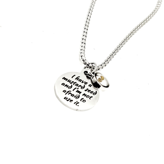 Faith Gifts, Mustard Seed Necklace, I Have A Mustard Seed Pendant, Matthew 17 20, Christian Gifts, Scripture Gifts, Mustard Seed Faith