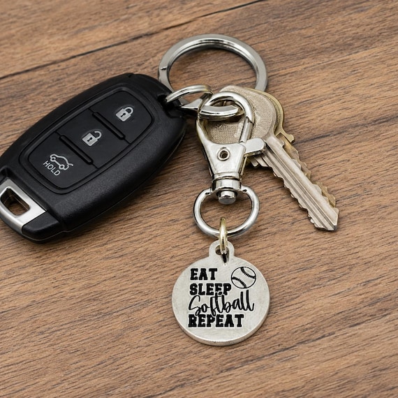 Eat Sleep Softball Repeat Clip On Charm