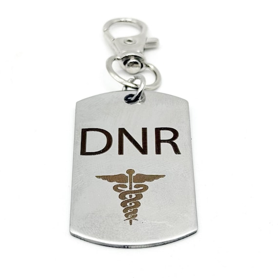 DNR Clip On Charm Stainless Steel Tag