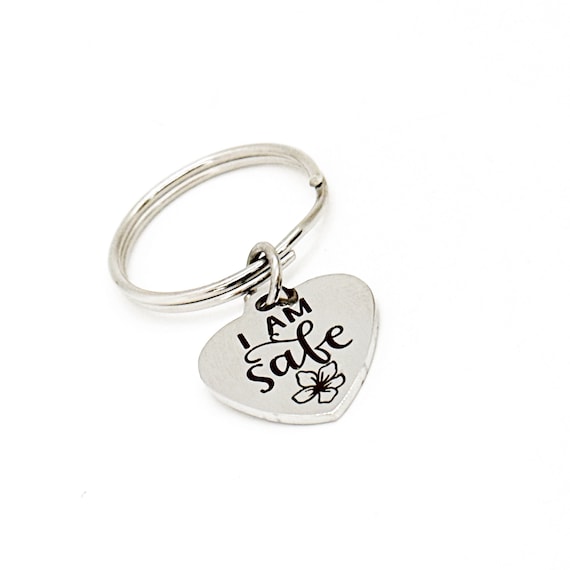 I Am Safe Charm Keychain, Daughter Gift, Granddaughter Gift, Wife Gift, Safety Prayer, Gift For Her, Gift For Him, Love Gifts, New Car Gift