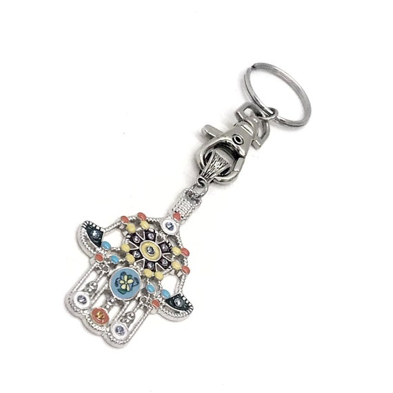 Hamsa Keychain, Good Luck Keychain, Hand Of Fatima Pendant, Protection Pendant Keychain, Hamsa Jewelry Gift For Her, Hamsa Pendant