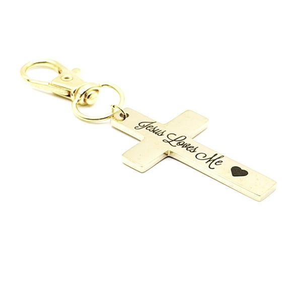 Jesus Loves Me Gold-plated Cross Clip On Charm