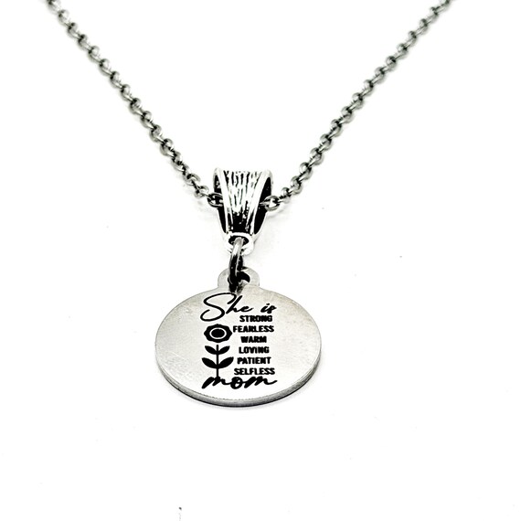 She Is Mom Inspirational Necklace Gift