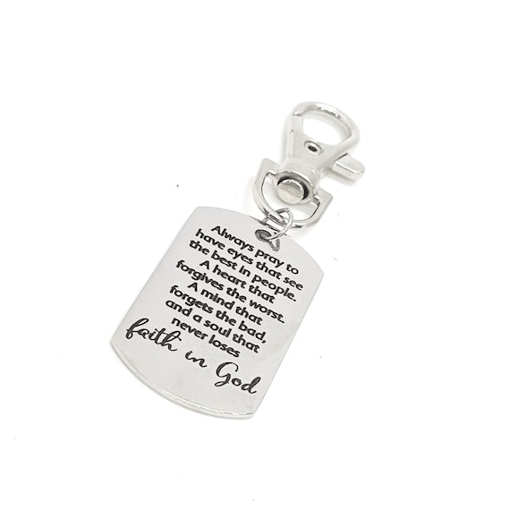 Faith Gift, Faith In God Bag Charm, Prayer Gift, Christian Gift, Purse Charm, Bible Bag Charm, Bible Study Group Gift, Faith Charm