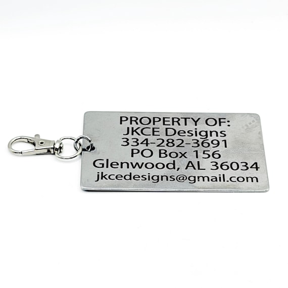 Personalized Large Clip On Property Tag