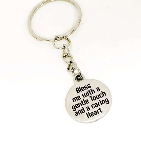 Nurse Gift, Nurse Prayer, Nurse Keychain, Bless Me With A Gentle Touch And A Caring Heart, Gift For Nurse, Nursing Student Gift