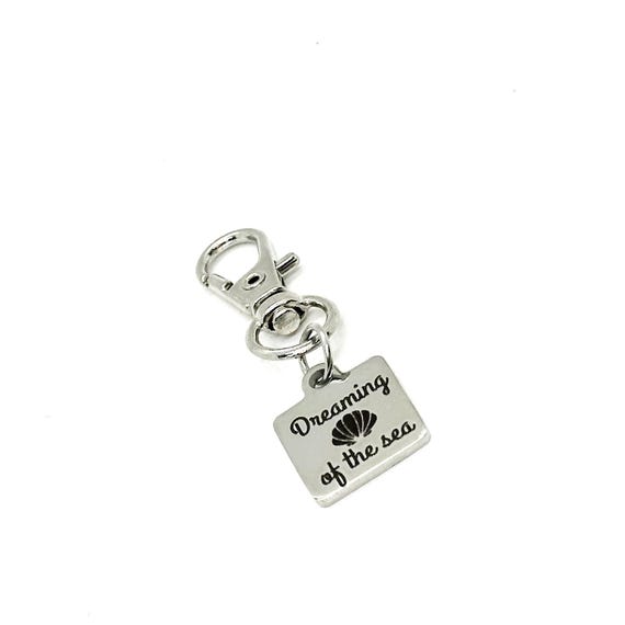 Dreaming Of The Sea Stainless Steel Clip On Charm Beach Lover Gift Seashell Charm Accessory Ocean Theme Bag Charm