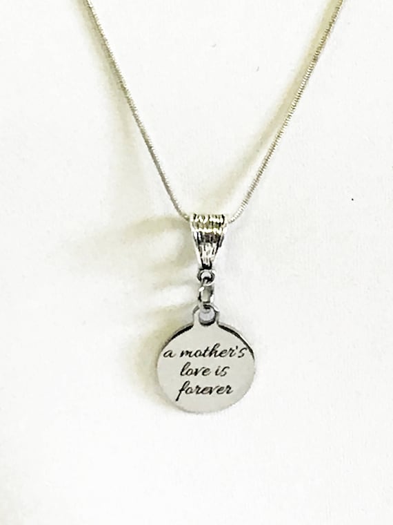 A Mother's Love Is Forever Necklace, Silver Pendant Necklace, Gift For Daughter, New Mother Gift, New Mom Gift For Wife, Daughter New Baby