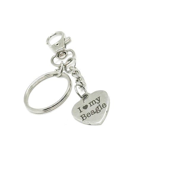 I Love My Beagle Clip On Charm Key Chain, Dog Owner, Beagle Owner, Beagle Lover, Gift For Wife, Daughter Gift, Gift For Her or Him